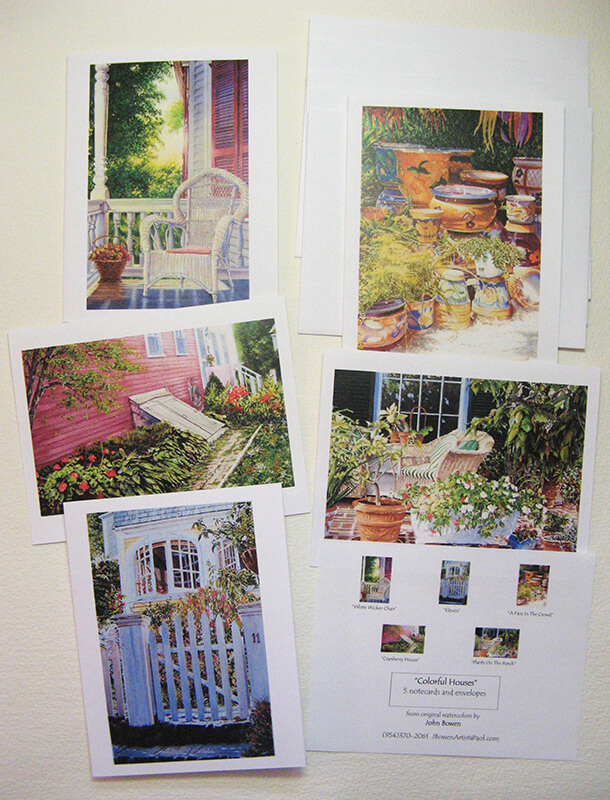 A collage of colorful photos with homes and pottery